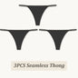 3PCS Seamless Thong Women Thin Strap Low Waist High Flexibility Panties Sexy Underwear Ladies Briefs T-back Comfortable Women