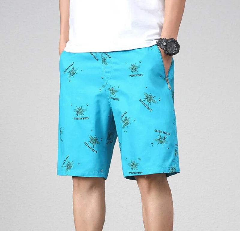 2025 New Summer Beach Shorts Men Fashion Print Casual 100% Cotton Shorts Men Plus Size Shorts 5XL Jogging Sweatpants Shorts