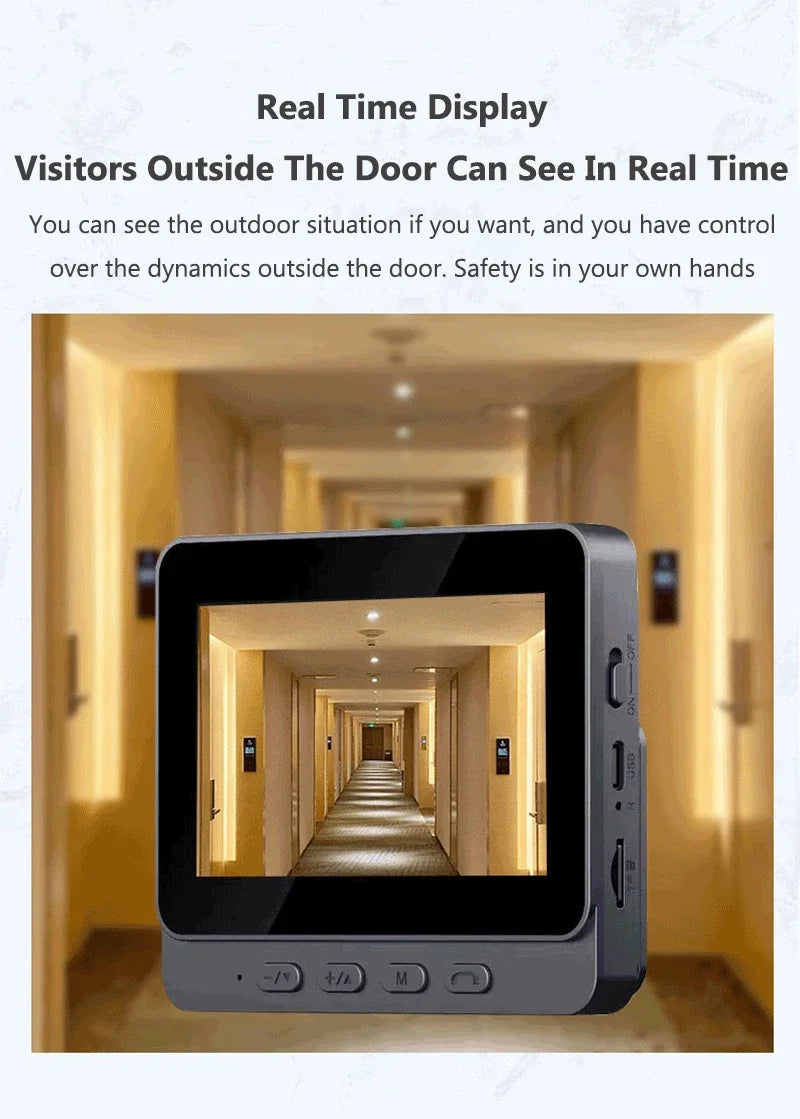 Wireless Video Intercom Doorbell HD Night Vision 4.3-inch lPS Screen Waterproof Visual Door Bell Camera Smart Home Security