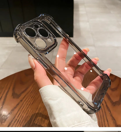 Luxury Clear Shockproof Phone Case For iPhone 15 14 13 12 11 Pro Max X XR XS Max 7 8 15 Plus Transparent Bumper Soft Cases Cover