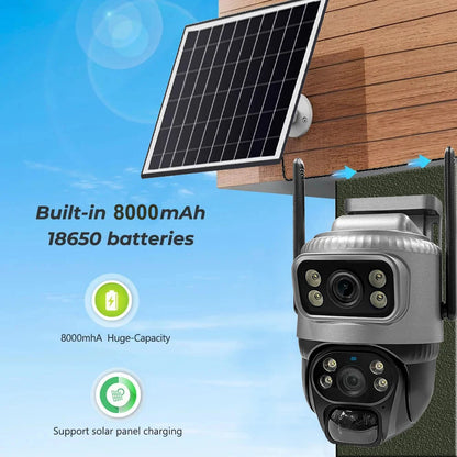 Security Protection Outdoor Waterproof Solar Panel Wifi Camera 8MP HD 4K Surveillance Cameras PIR Human Detection Home Security