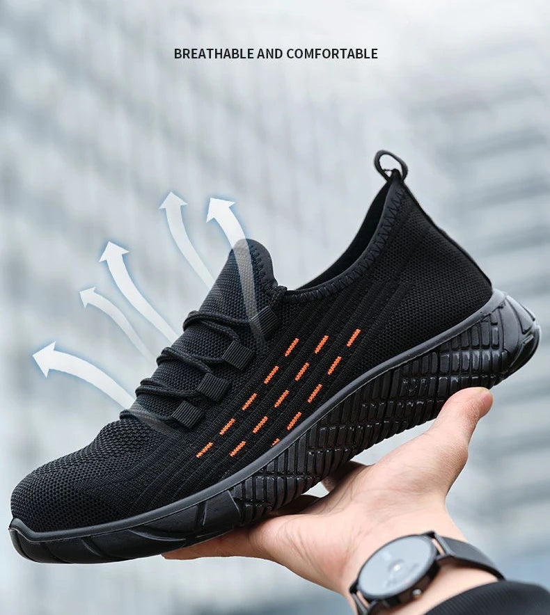Bottes de sécurité Oulylan pour hommes, semelles solides, chaussures d'été résistantes à l'usure, embout en acier, chaussures de protection anti-écrasement pour le travail