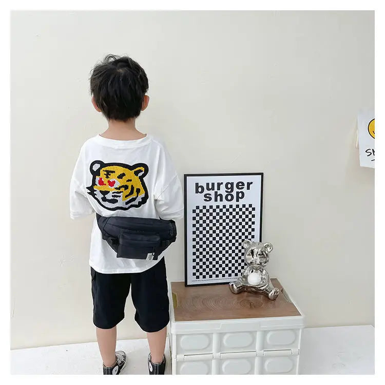 Casual Design Children's Chest Bag Handsome Boys Small Shoulder Messenger Bags Baby Kids Purse Handbags Cool Girls Fanny Pack
