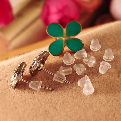 Lot de 500/2000 bouchons d'oreilles en silicone transparents, anti-chute, accessoires pour boucles d'oreilles