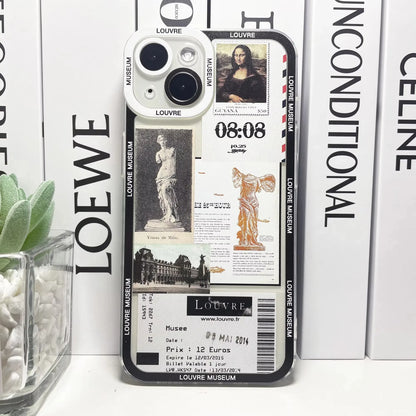Collage Stickers Van Gogh Art Phone Case For iPhone 16 15 14 13 12 11 Pro Max Mini Plus XS X XR SE 2020 2022 Soft Cover