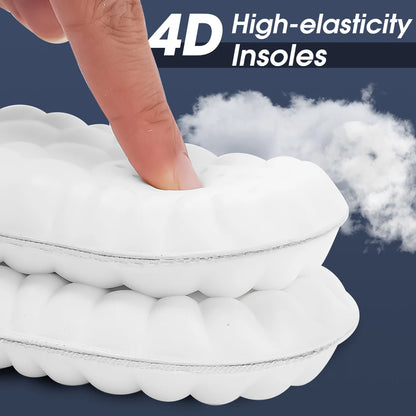 Semelles de sport en mousse 4D, coussinets de chaussures ultra-doux et hautement élastiques, coussin déodorant anti-douleur, soutien de la voûte plantaire, semelles de course à pied