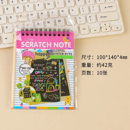 DIY Diary Mini Notebook Black Paper Notepad Sketch Graffiti Notebook Drawing Painting Office School Stationery for Kids Gift