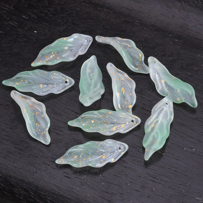 Lot de 10 pétales longs en forme de feuille, 34 x 12 mm, perles en verre de cristal faites à la main, pour la fabrication de bijoux, loisirs créatifs