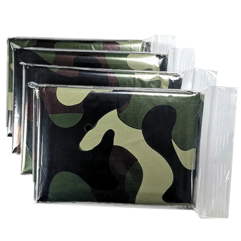 1pcs Emergency Thermal Blanket Folding Waterproof Windproof First Aids Mats Sunshade Reusable Portable Poncho Camping Mat Pad