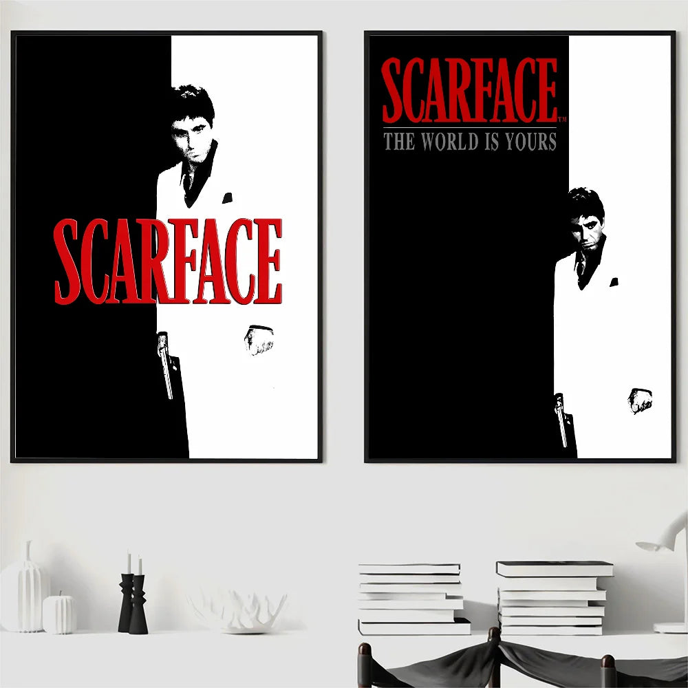 1 affiche S-Scarface imprimée en papier, décoration pour la maison, le salon, la chambre à coucher, l'entrée, le bar, le café