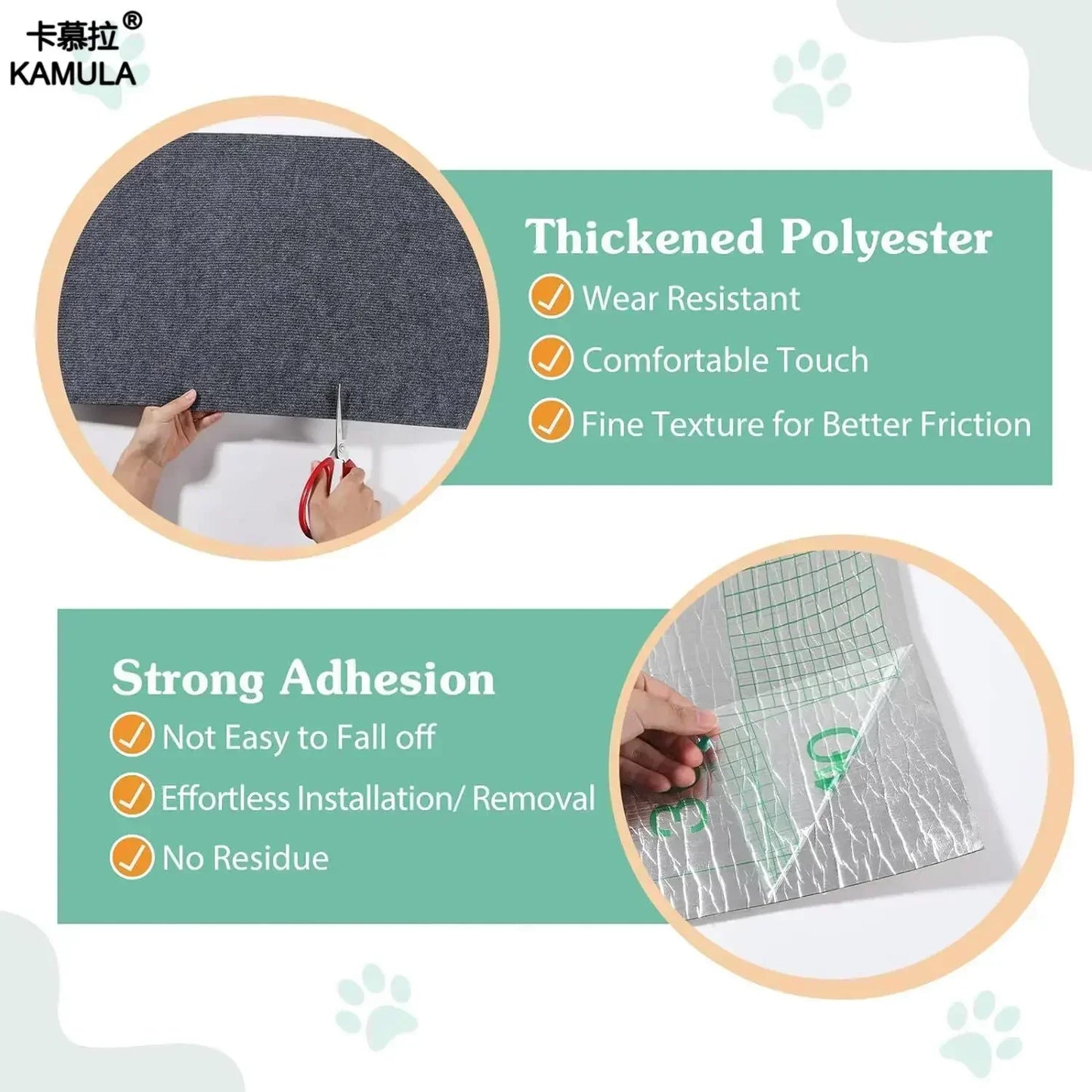 Tapis griffoir mural antidérapant et auto-adhésif pour chat, protection durable et découpable pour meubles d'intérieur
