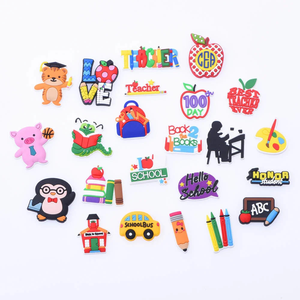 1pcs/lot Cute Cartoon Animals School Teacher Shoe Charms Shoe Decorations Accessories For  Kids Gifts