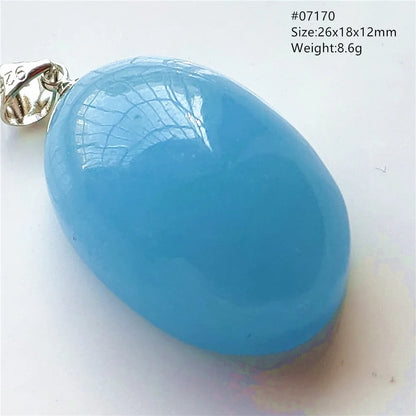 Natural Blue Aquamarine Pendant Clear Water Drop Women Men Brazil Aquamarine Crystal Necklace Jewelry AAAAA