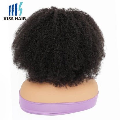 250% High Density Headband Wig Afro Kinky Curly Brazilian Human Hair Wigs Scarf Wigs Full Machine Made Wigs For Women