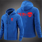 2025 ZERO skateboard logo men's new solid color zipper hooded long sleeved jacket Harajuku casual sportswear hooded pullover