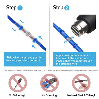 50/100/250PCS Mixed Heat Shrink Connect Terminals Waterproof Solder Sleeve Tube Electrical Wire Insulated Splice Connectors Kit