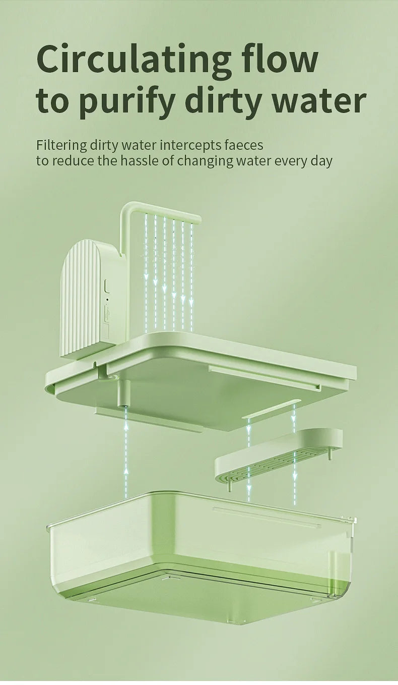 Clear Hanging Bird Bath Automatic Water Circulation Bath Shower For Bird Easy to clean Space Saving Design Bird Cage Accessory