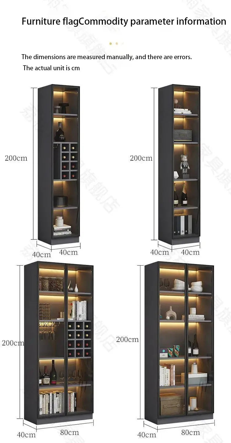 Glass Cellar Wine Cabinets Rack Showcase Storage Wall Wine Cabinet Living Room Fridge Vitrinas De Vidrio Indoor Bar Furniture