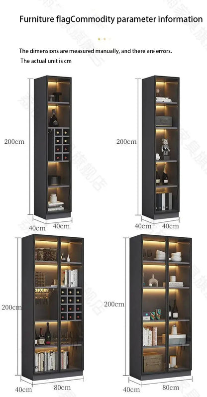 Glass Cellar Wine Cabinets Rack Showcase Storage Wall Wine Cabinet Living Room Fridge Vitrinas De Vidrio Indoor Bar Furniture