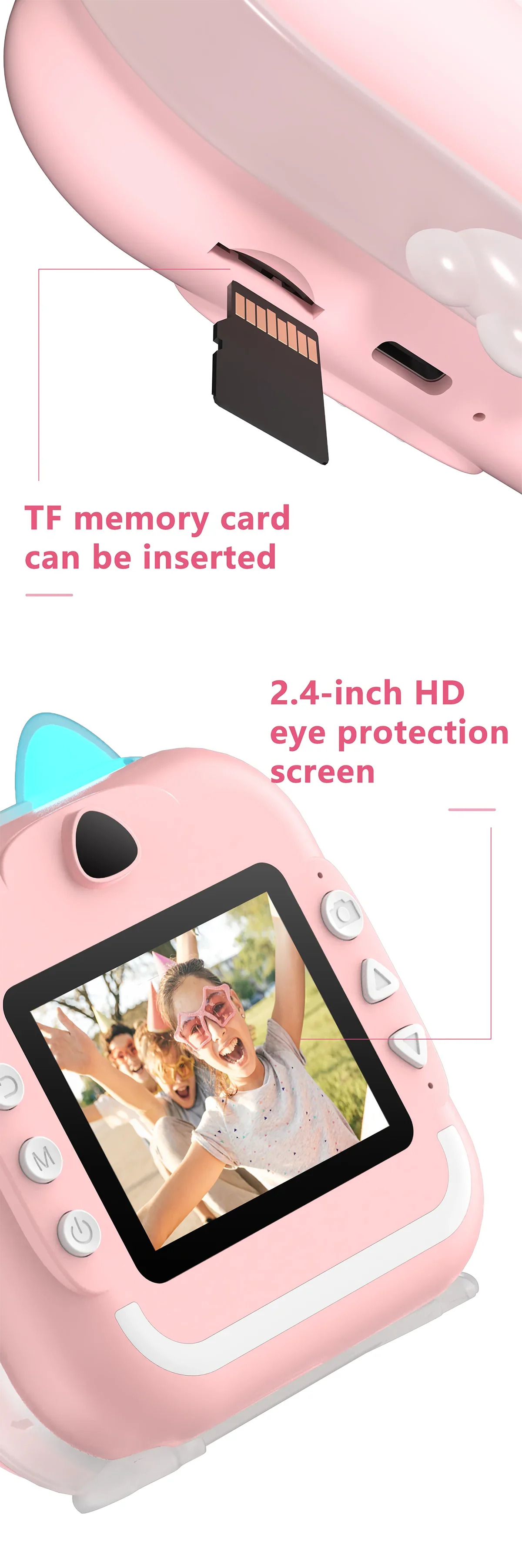 Q5 Kids Camera Instant Print Photo Children Inkless Mini Printer Digital Camera 32G TF Card Video Educational Toys Boy Girl Gift