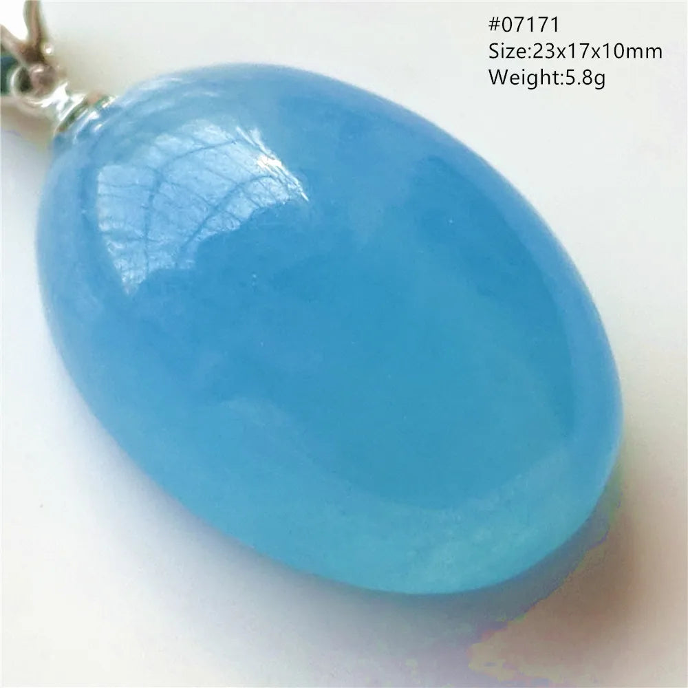 Natural Blue Aquamarine Pendant Clear Water Drop Women Men Brazil Aquamarine Crystal Necklace Jewelry AAAAA