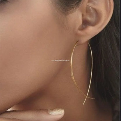 2024 New Fish Shaped Stud Earrings Simplicity Handmade Copper Wire Earring for Women Brincos De Gota Feminino Geometric Gift