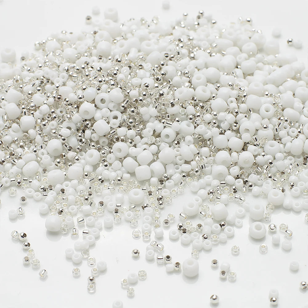 18g Mix Size 1.5-4mm Crystal Seed Beads Round Solid Colors Loose Spacer Glass Beads for Fashion DIY Handmade Bracelet Jewelry