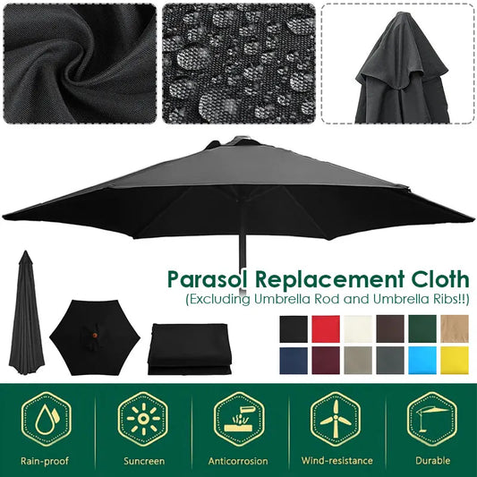 Parasol de jardin en tissu imperméable pour activités de plein air, pique-nique, camping