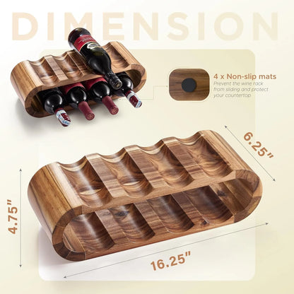 Wooden Wine Rack Wine Cellar Storage Water Bottle Organizer Wine Stand Holder for Bar Party Home Countertop Cabinet Inserts