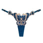 Butterfly Embroidery Thongs G Strings Sexy Underwear Women's Thong Transparent Mesh Panties Adjustable Low Waist Briefs Lingerie