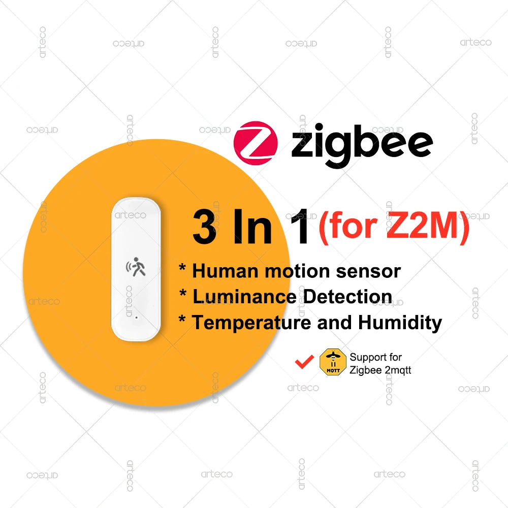 Capteur de mouvement humain ZigBee 10G Radar Mmwave Capteur de température et d'humidité Sécurité antivol Fonctionne avec Tuya Smart Life Z2MQTT