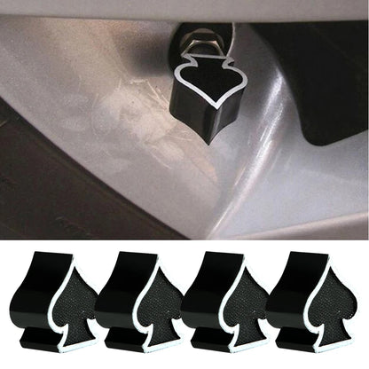 Lot de 4 bouchons de valve de pneu élégants en forme de pelle pour voiture, camion, moto, vélo