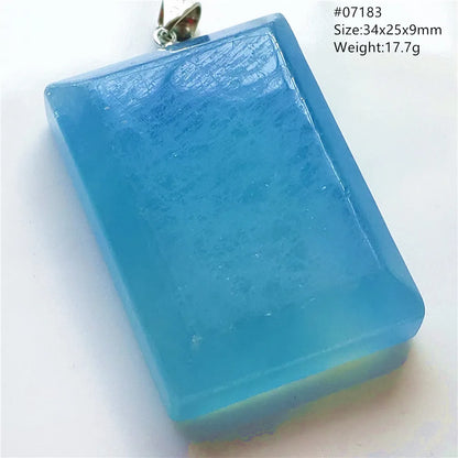 Natural Blue Aquamarine Pendant Clear Water Drop Women Men Brazil Aquamarine Crystal Necklace Jewelry AAAAA