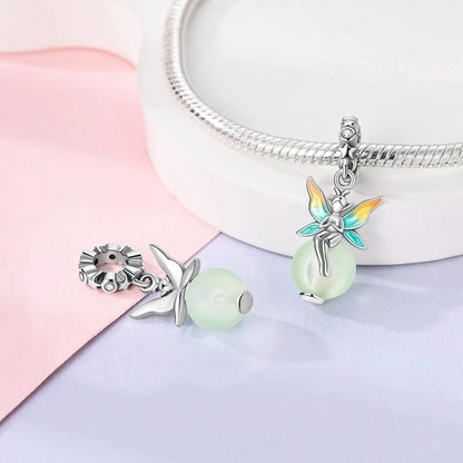 New 925 Sterling Silver Luminous Elf Blue Purple Butterfly Moon Life Tree Charms Beads Fit Pandach Original Bracelet DIY Jewelry