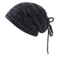 Bonnet tricoté chaud pour homme et femme, bonnet à pompon, bandana, cordon de serrage, écharpe, épais, chaud et doux, tête et cou