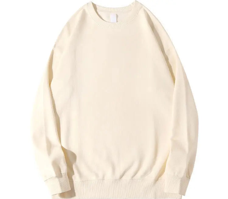 Autumn Sweatshirt Fashion Matcha Green 420g Heavy Round Neck Sweater Men's Solid Color Top Streetwear Women
