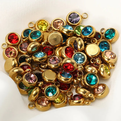 Lot de 20 breloques en acier inoxydable avec strass transparents et cristaux transparents pour la fabrication de bijoux, colliers, bracelets et autres accessoires.