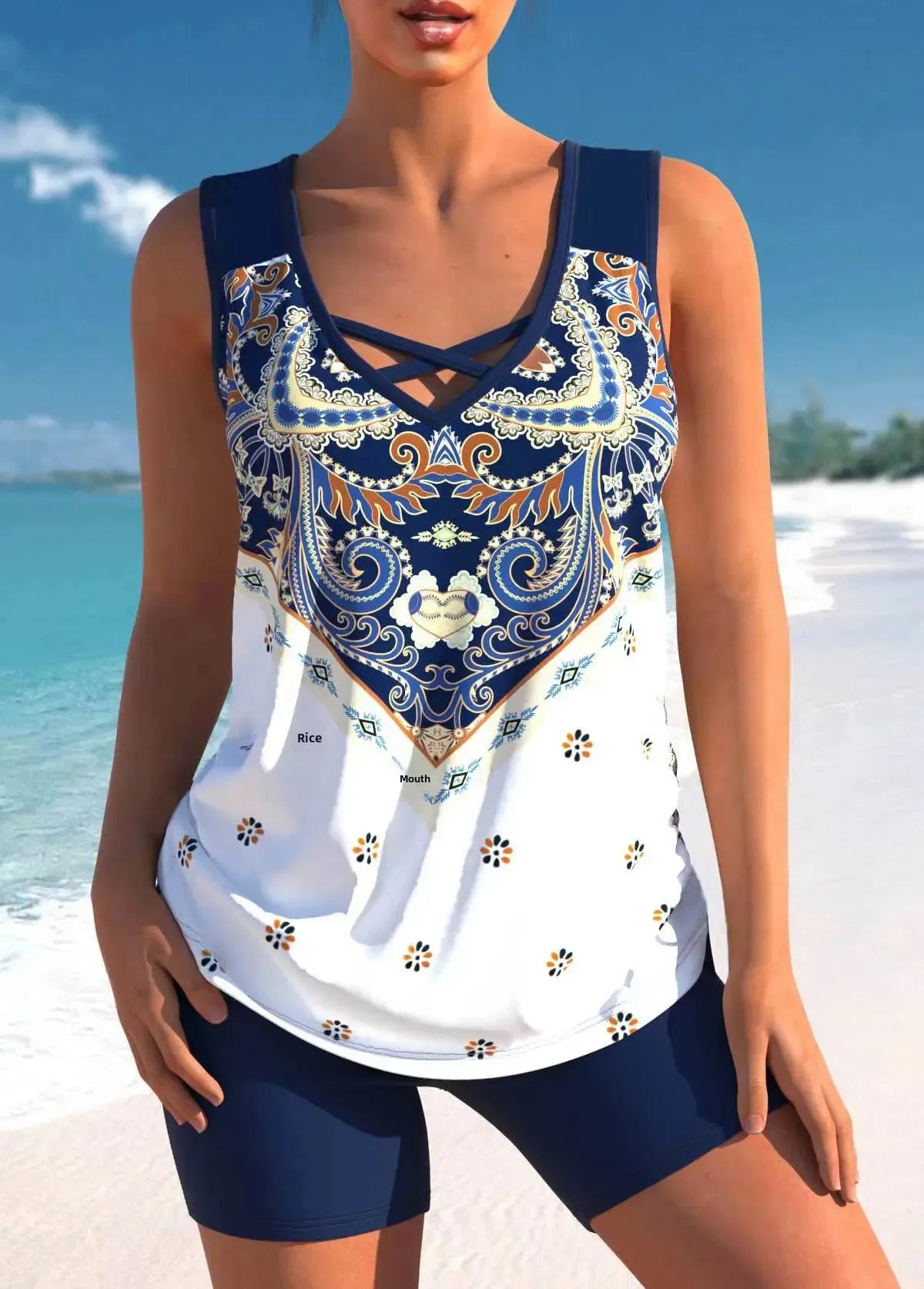 2025 Women's Bikini Set Casual Thermal Beach Swimwear Vest Shorts Ensemble Summer Vacation Hot Sale from Mainland China