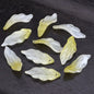 Lot de 10 pétales longs en forme de feuille, 34 x 12 mm, perles en verre de cristal faites à la main, pour la fabrication de bijoux, loisirs créatifs