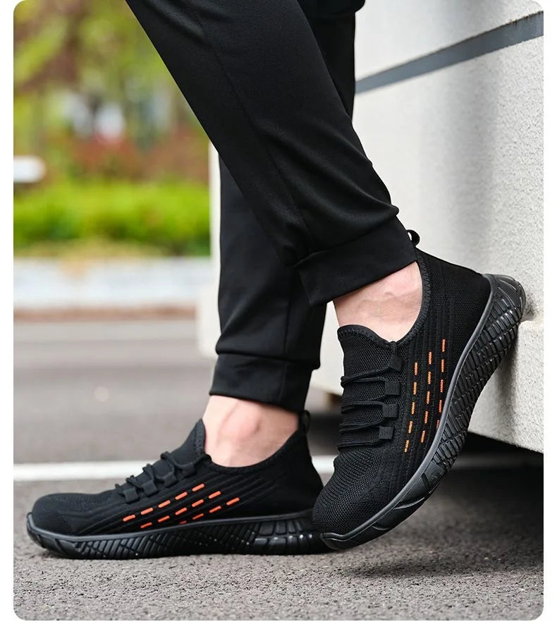 Bottes de sécurité Oulylan pour hommes, semelles solides, chaussures d'été résistantes à l'usure, embout en acier, chaussures de protection anti-écrasement pour le travail