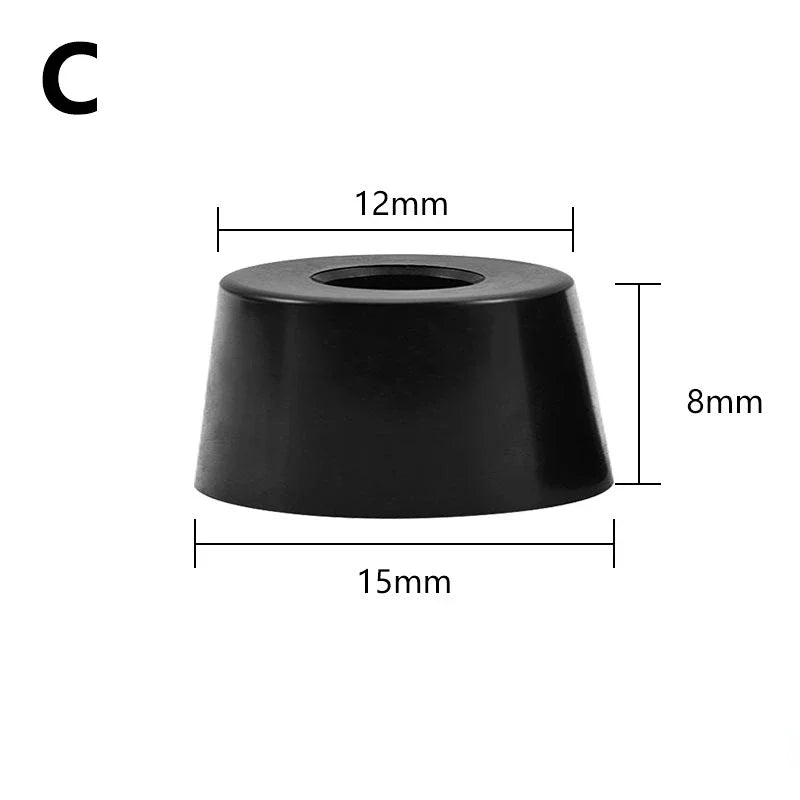 Lot de 8 pieds de meubles antidérapants noirs, coussinets coniques en caoutchouc pour protection de sol
