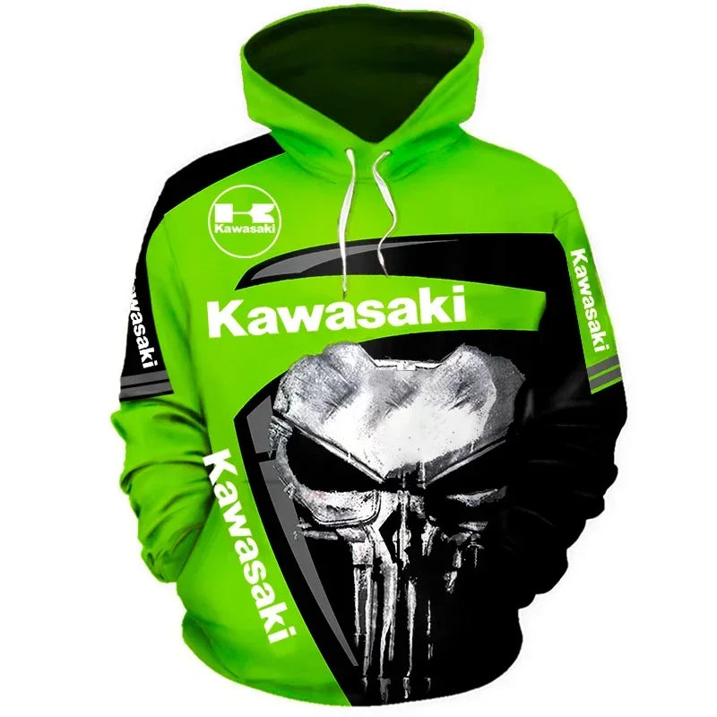 Sweat à capuche Punisher pour homme, imprimé numérique 3D, fermeture éclair, combinaison de course de moto, 2024