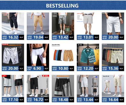 Cotton Shorts Men Summer Plus Size 46 44 42 40 Loose Thin Stretched Black Beige Students Blue Casual Half Trousers Streetwear