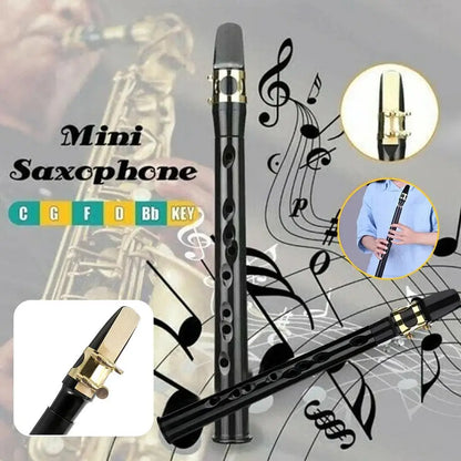 Mini Pocket Saxophone C Key Sax Woodwind Instrument with Carrying Bag Portable Little Saxophone Sax Woodwind Musical Instrument