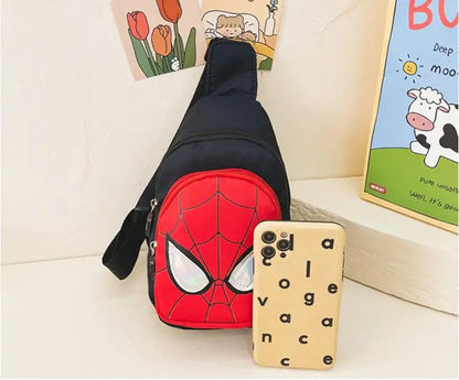 Sac bandoulière Marvel Spiderman pour enfants, sac de rangement réglable, sac à bandoulière Kawaii imprimé BD, sac de voyage léger, cadeau