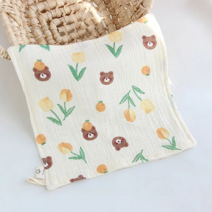 Cotton Towel Newborn Baby Items 4 Layer Muslin Baby Bibs Handkerchief Soft Saliva Towel Feeding Burp Cloths
