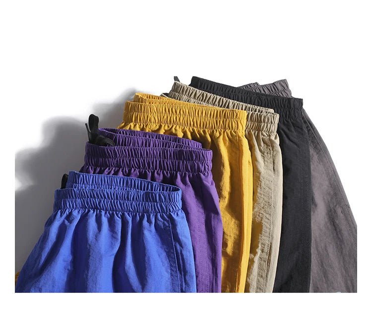 Summer Fashion Men's Fast Dry Cotton Shorts Teens Japan Style Solid Color Simple Casual Loose Ourt Door Sport Half Length Pants