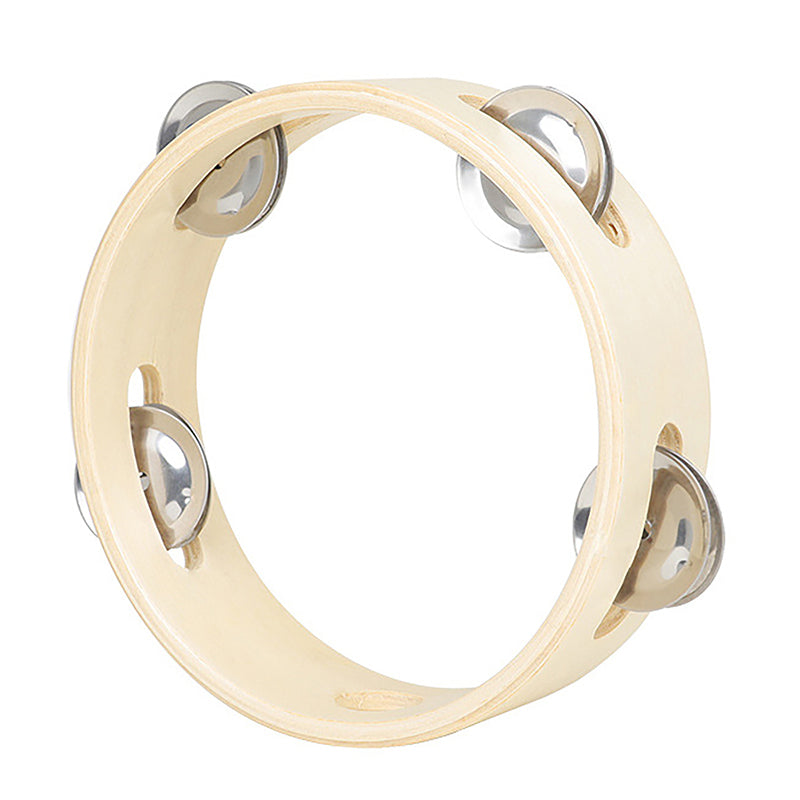 Tambourin à main en métal et bois de 15 cm, hochet à main, percussion, jeu de fête, jouet pour bébé, instrument de musique, cadeau pour enfants