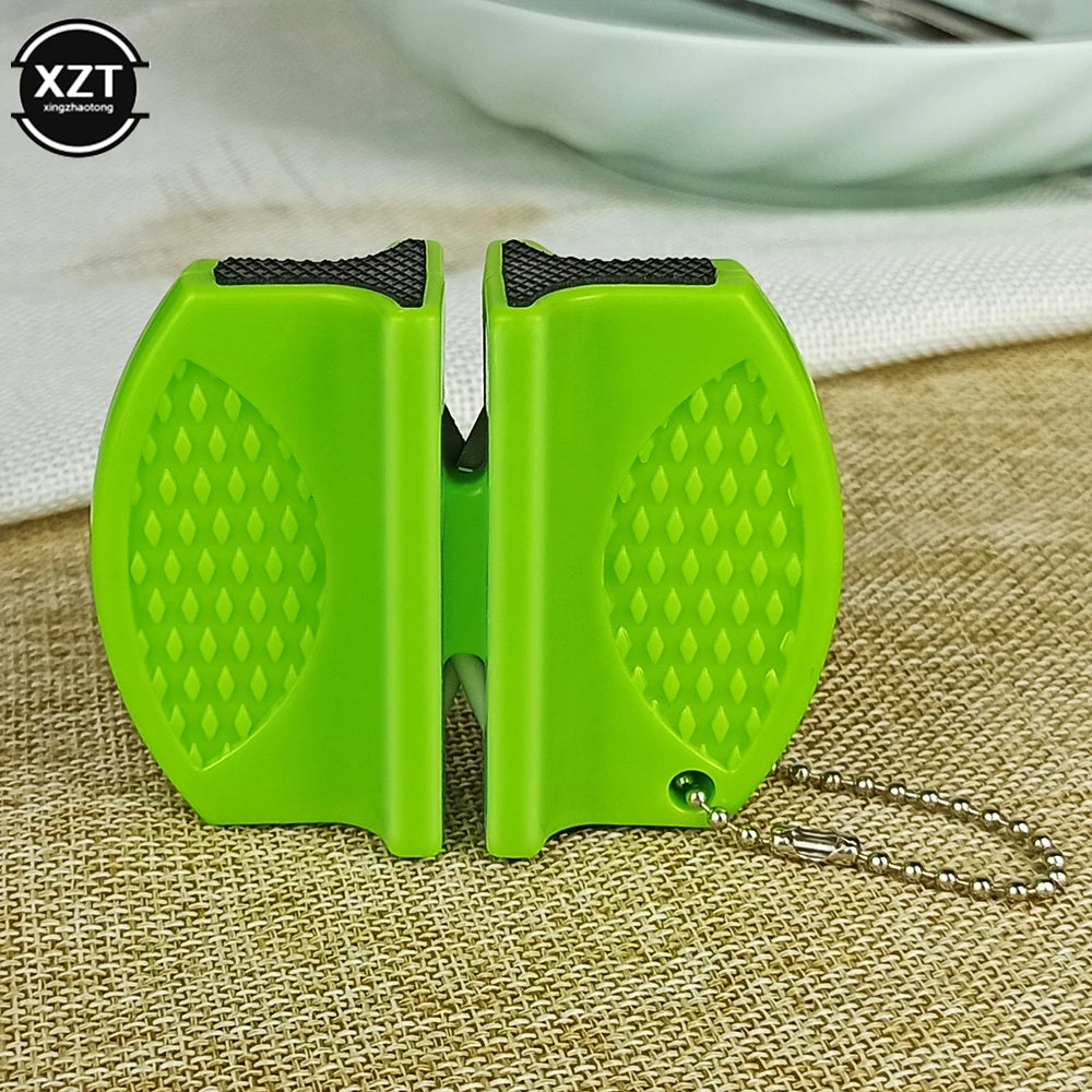 Mini Knife Sharpener Rough and Delicate Double sided Sharpener Portable Ceramic Sharpener Pocket Outdoor Camping and Hiking