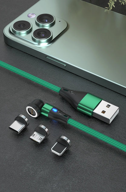 AUFU 5A Magnetic Cable 540 Rotate Fast Charging Magnetic USB Type C Cable For iPhone 14 Samsung Xiaomi Realme Mobile Phone Cable
